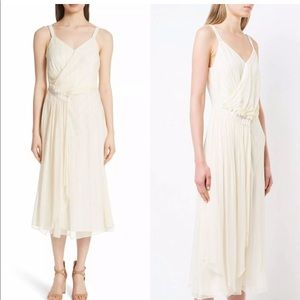 Jason Wu Yellow Painterly Striped Cocktail Dress